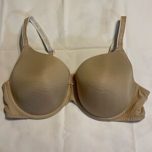 CACIQUE size 44D lightly lined T-shirt bra nude color